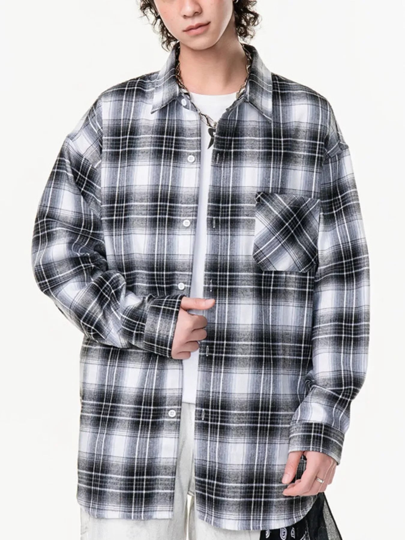 Oversized Plaid Button Up Shirt With Relaxed Fit - Southern Shores Clothing
