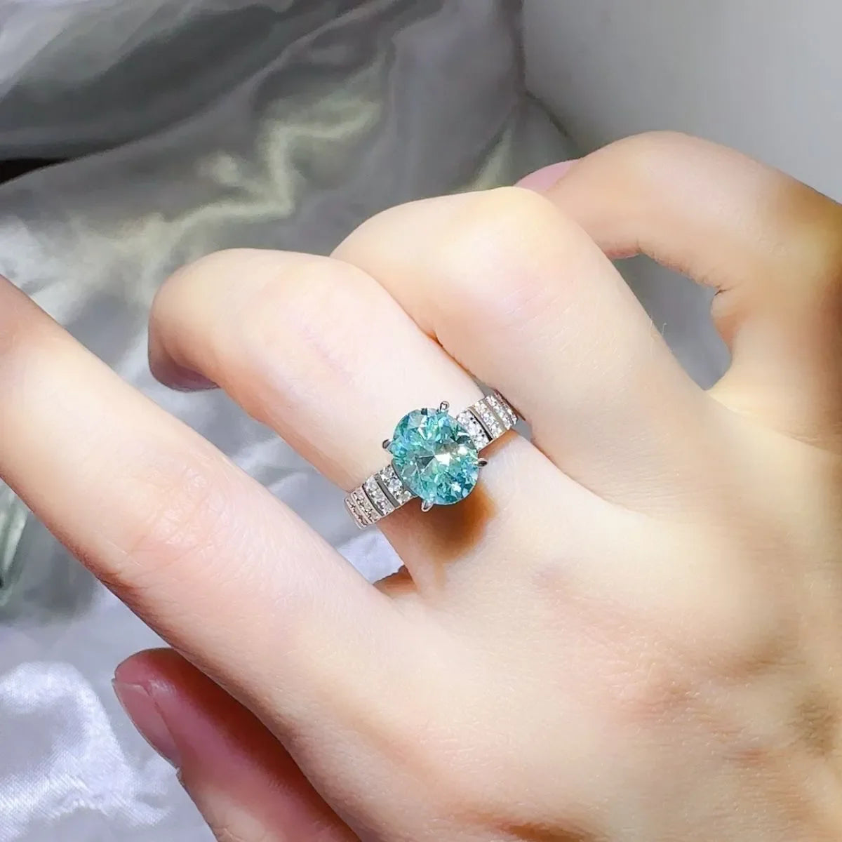 2 Carat Moissanite Platinum Plated Sterling Silver Ring - Southern Shores Clothing