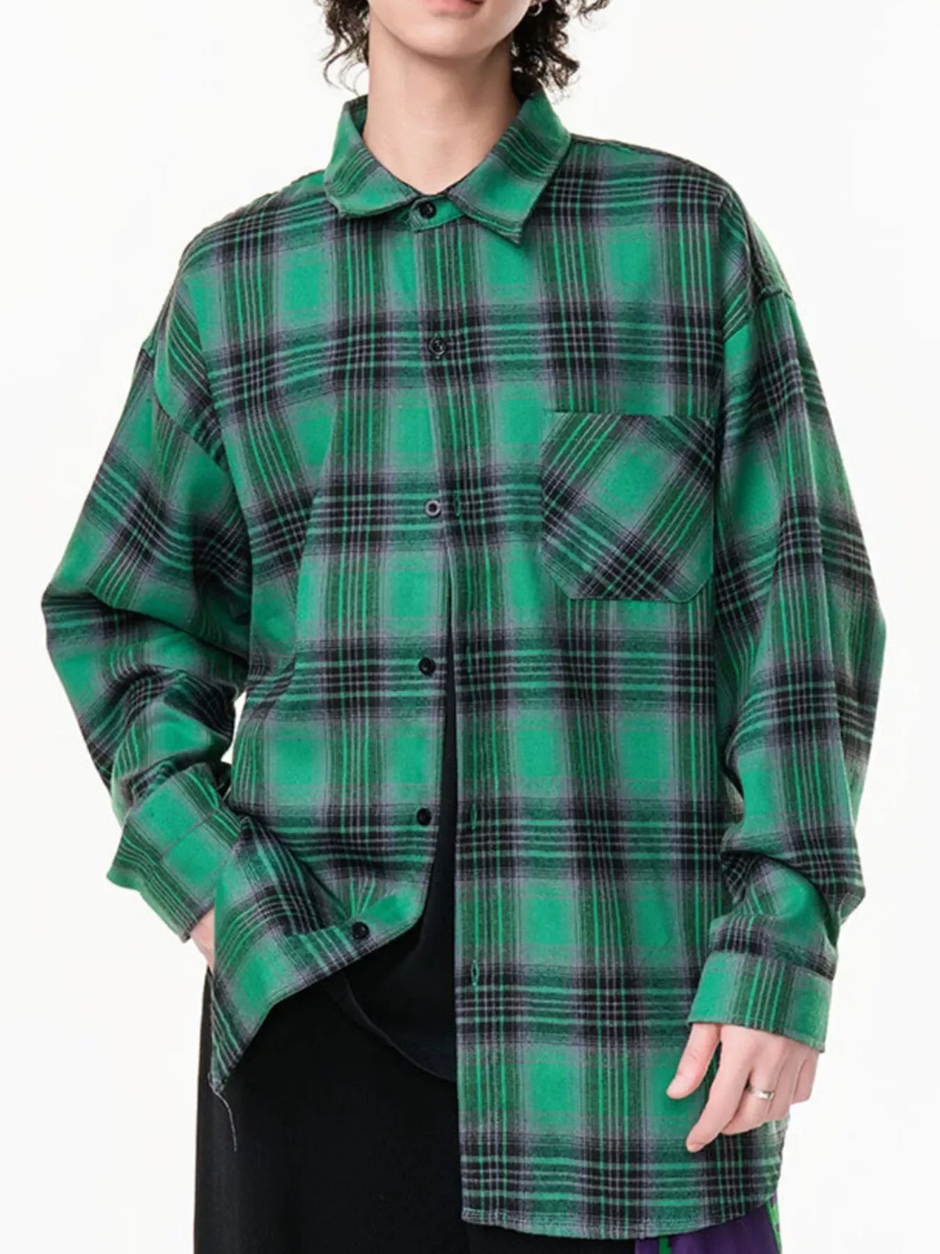 Oversized Plaid Button Up Shirt With Relaxed Fit - Southern Shores Clothing