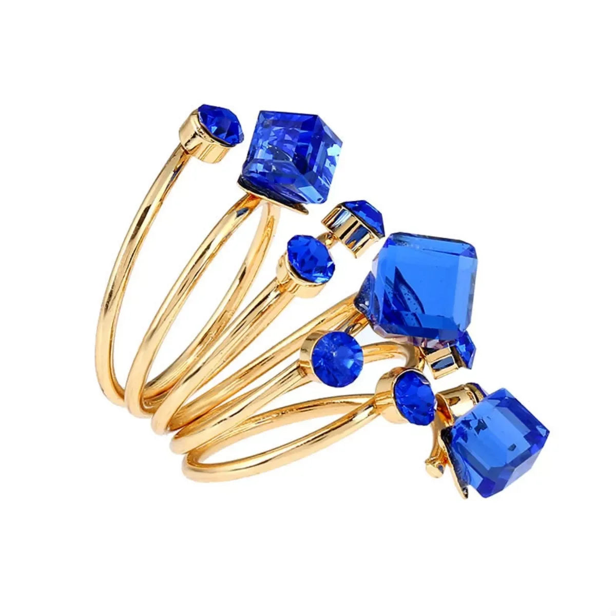 18K Gold-Plated Multi-Layer Crystal Ring - Southern Shores Clothing