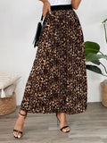 Flowing Leopard Print Pleated Maxi Skirt - Southern Shores Clothing
