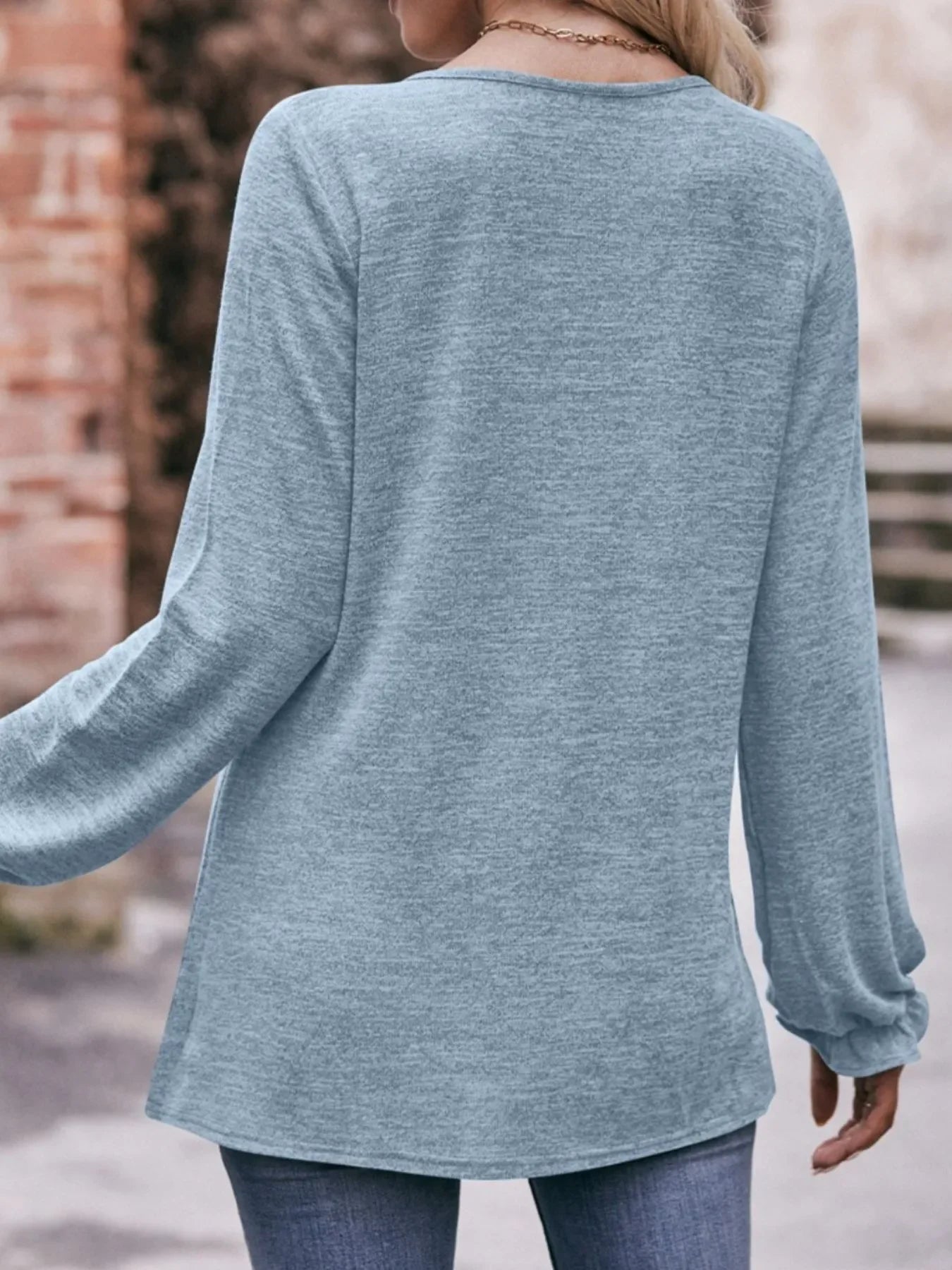 Round Neck Long Sleeve Casual T-Shirt - Southern Shores Clothing
