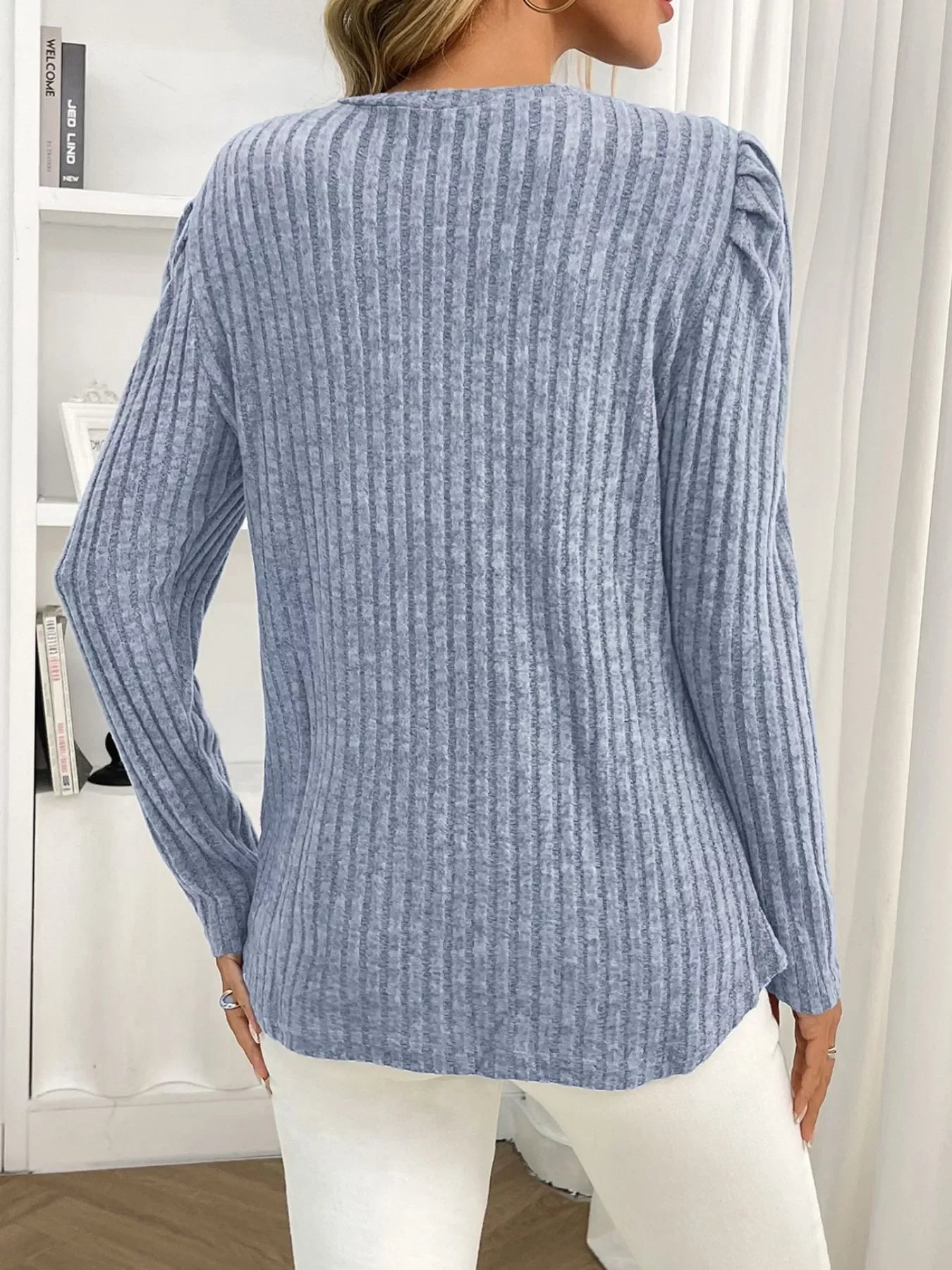 Round Neck Puff Sleeve T-Shirt - Southern Shores Clothing
