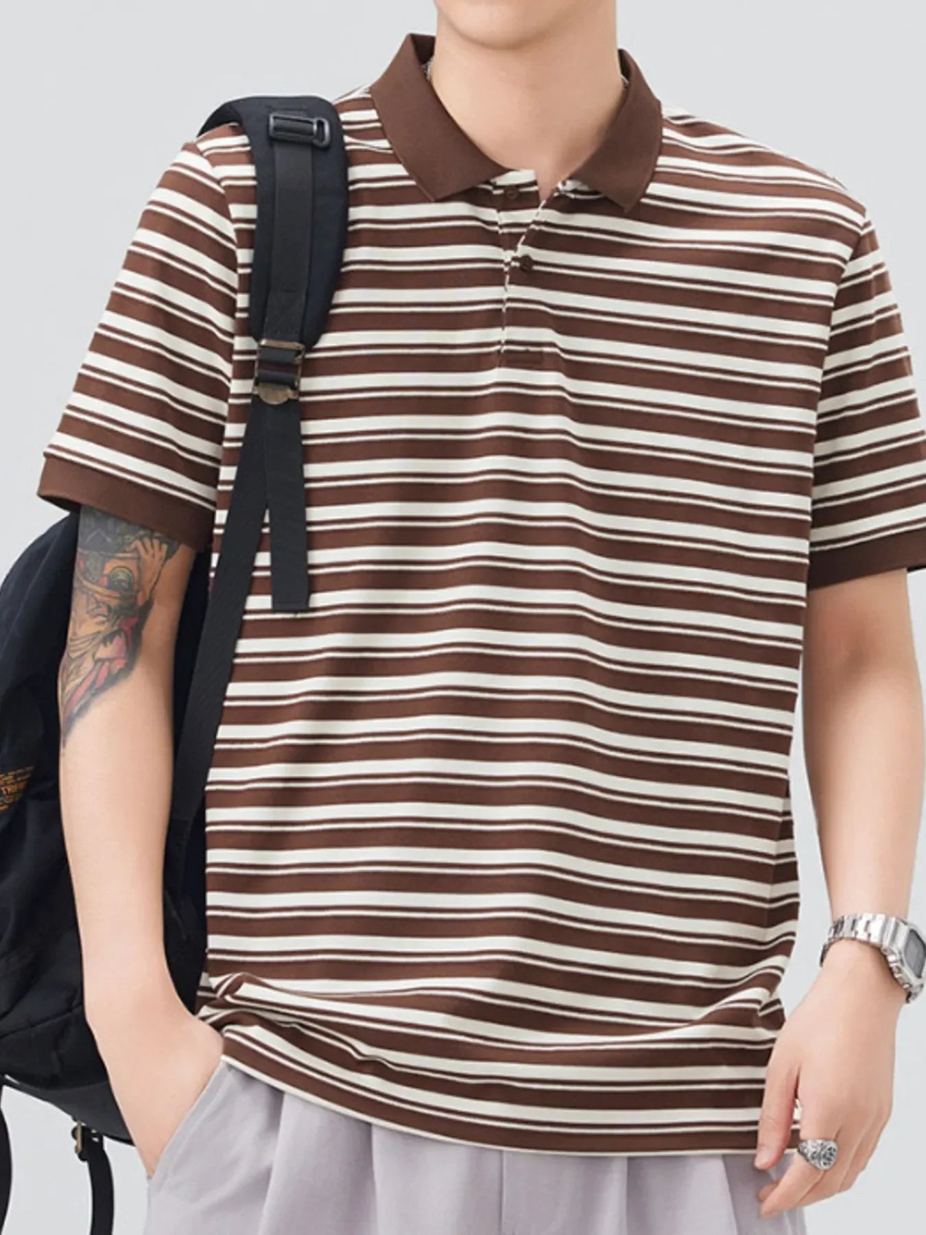 Plus Size Cotton Blend Button Detail Polo - Southern Shores Clothing