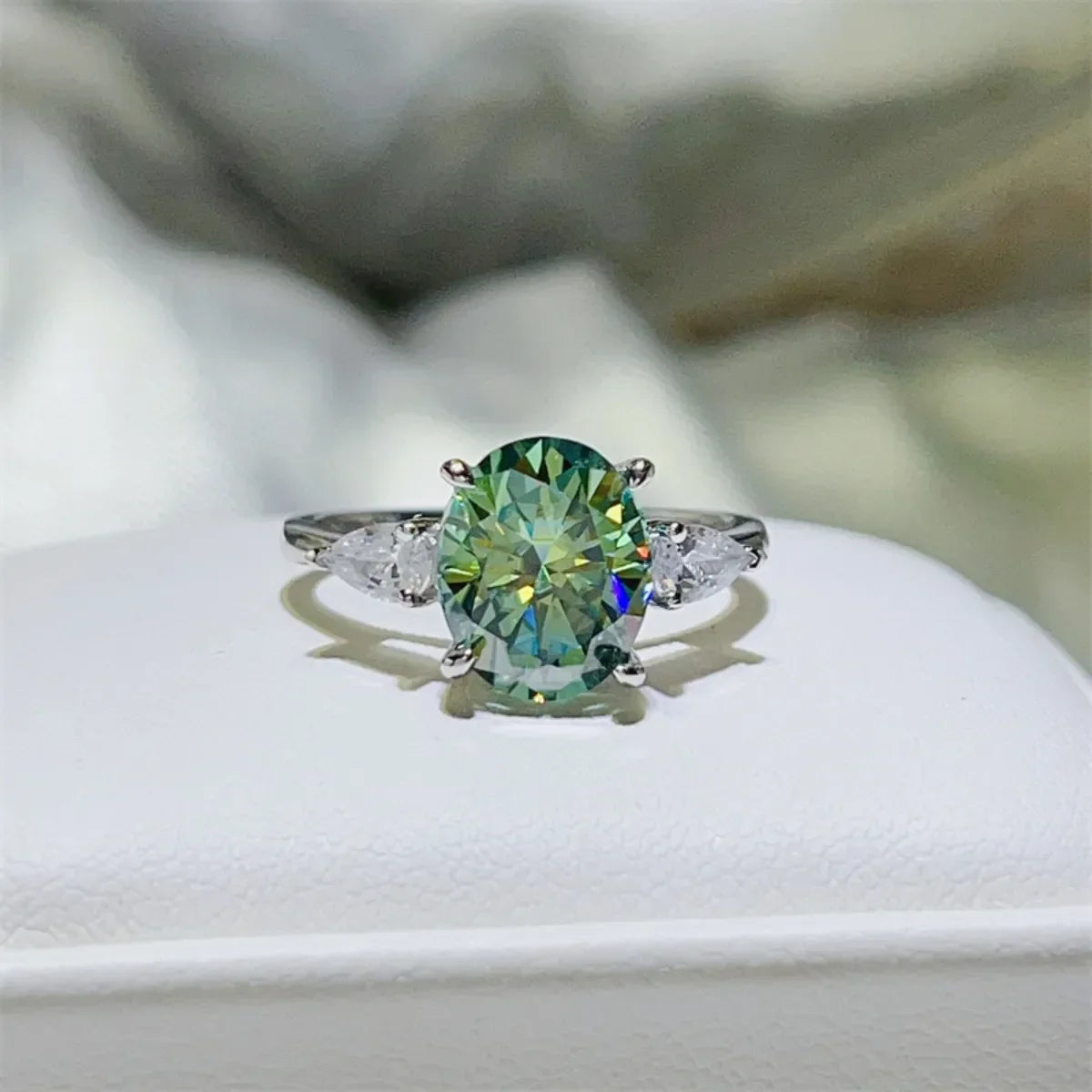 3 Carat Moissanite Platinum-Plated Sterling Silver Ring - Southern Shores Clothing