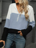 Color Block Half Zip Hooded Top - Southern Shores Clothing