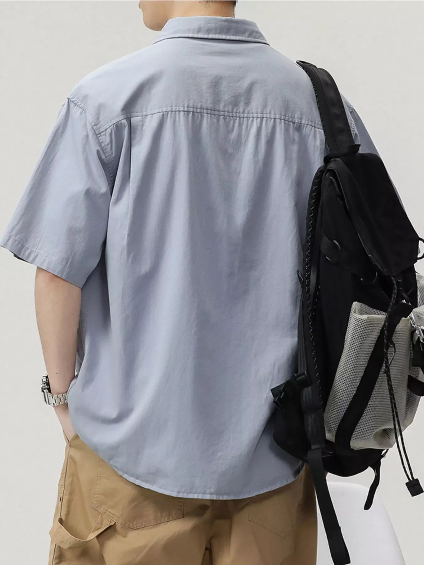 Plus Size Oversized Short Sleeve Button Up Shirt