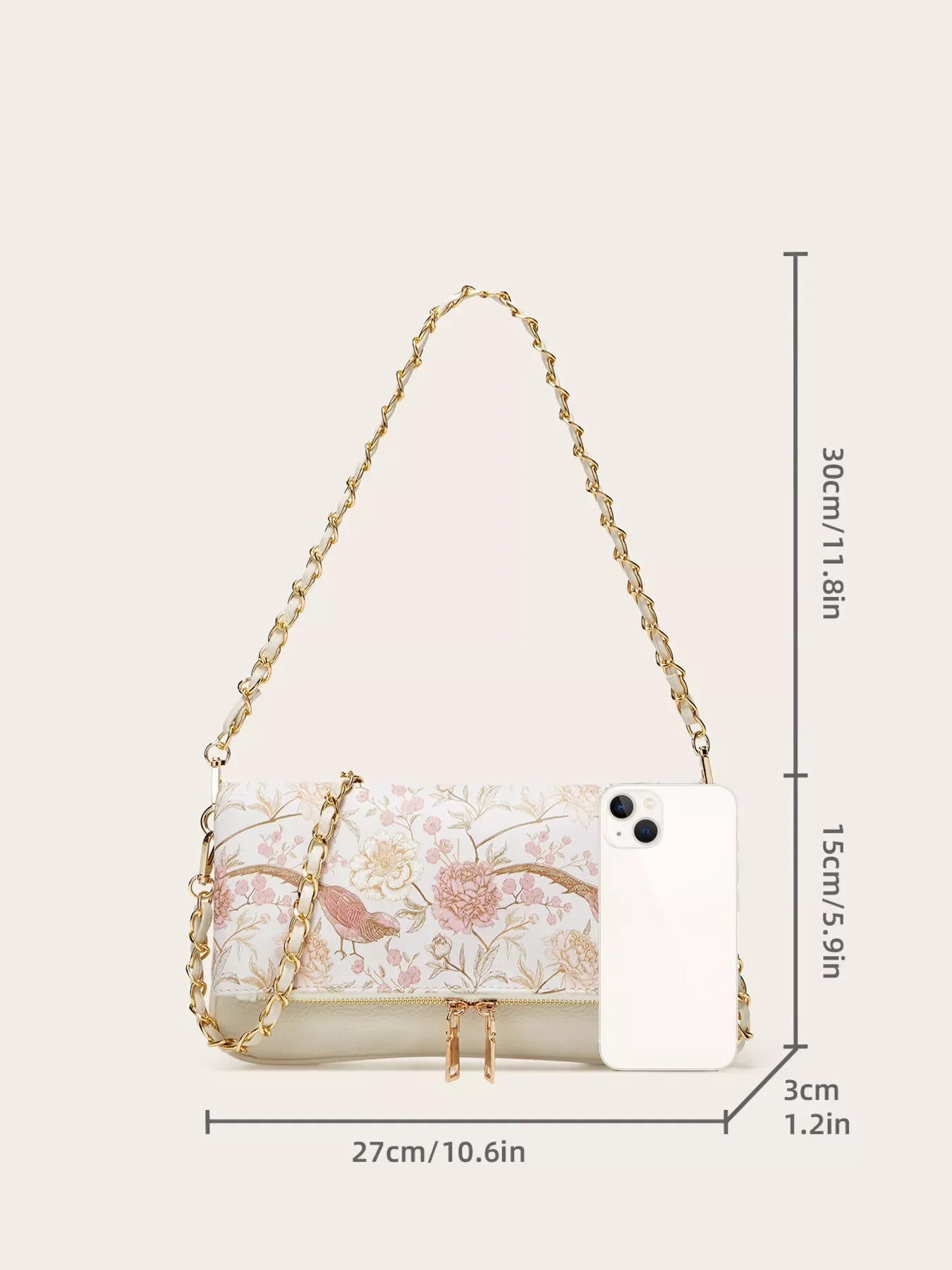 Floral Chain Shoulder Bag Elegant Everyday - Southern Shores Clothing