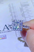1 Carat Moissanite Square Ring Sterling Silver - Southern Shores Clothing