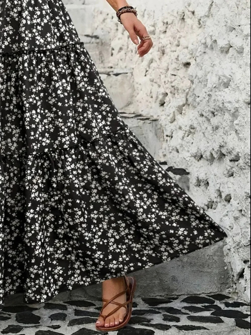 Tiered Floral Maxi Skirt For Summer Wear - Southern Shores Clothing