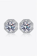 2-Carat Moissanite Sterling Silver Stud Earrings