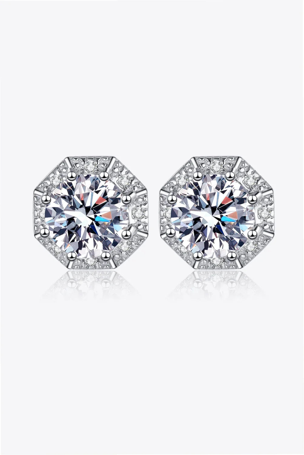 2-Carat Moissanite Sterling Silver Stud Earrings