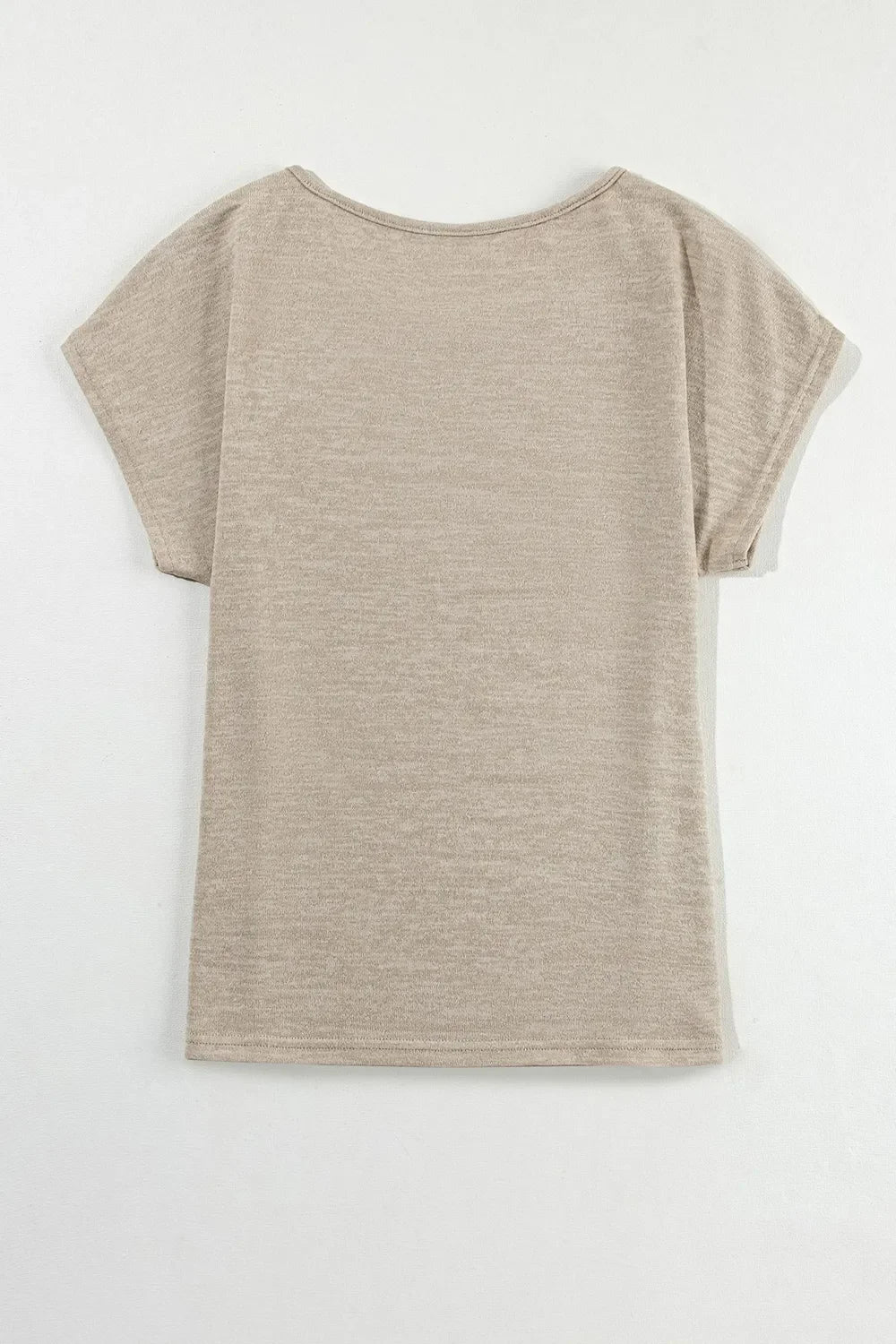 Decorative Button Graphic Round Neck Short Sleeve T Shirt - Southern Shores Clothing