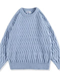 Oversized Textured Wave Knit Sweater Relaxed Fit - Southern Shores Clothing