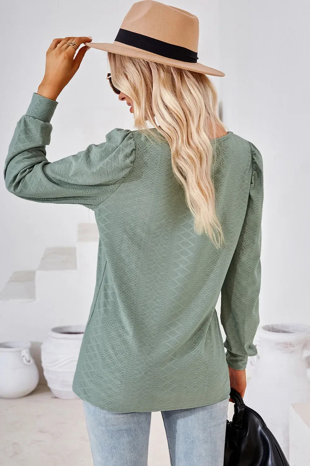 Square Neck Puff Sleeve T-Shirt - Southern Shores Clothing