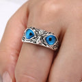 Owl Eyes Silver Plated Ring With Resin Accents - Southern Shores Clothing