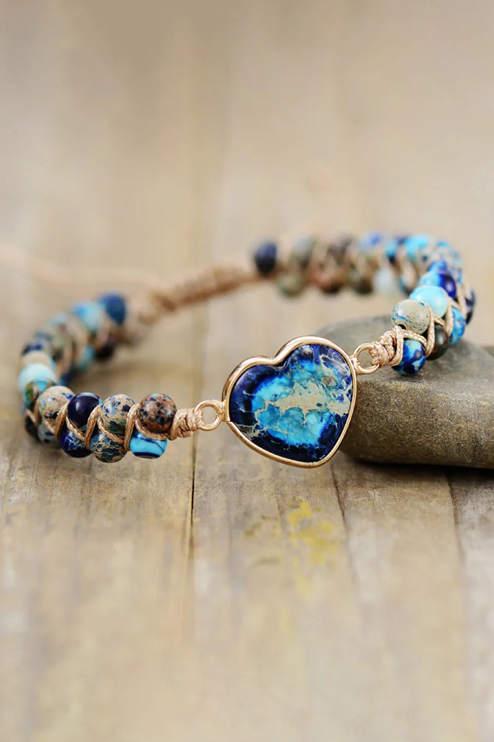 Heart Shaped Turquoise Stone Bracelet With Copper Bezel - Southern Shores Clothing