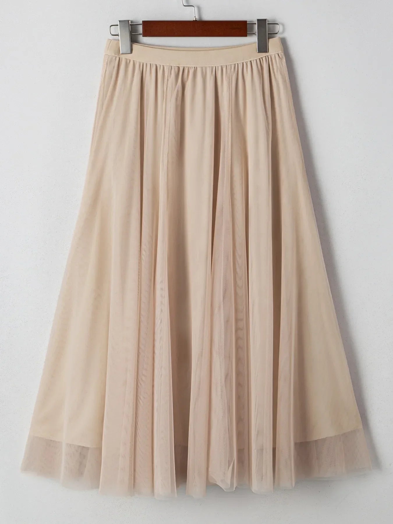 High-Waisted Midi Skirt Polyester Lightweight - Southern Shores Clothing