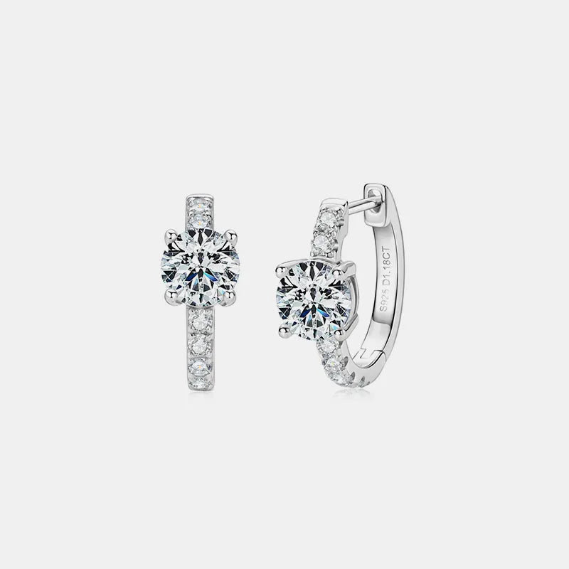 Southern Shores 2.36 Carat Moissanite Sterling Silver Hoop Earrings
