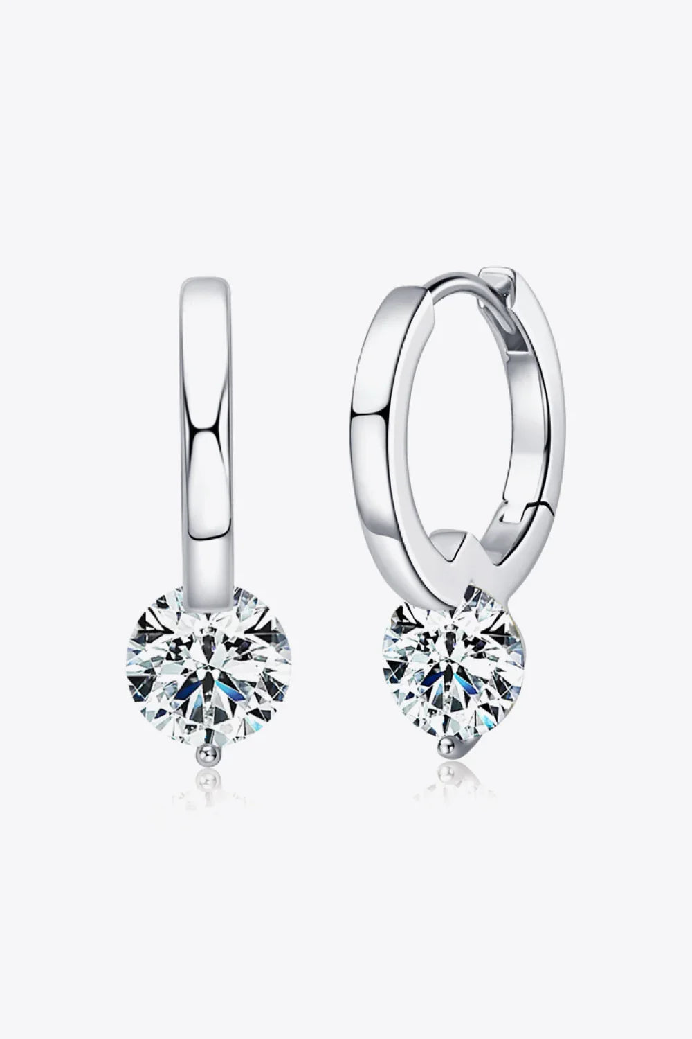 2 Carat Moissanite Sterling Silver Drop Earrings - Southern Shores Clothing