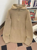 Relaxed Fit Stretch Hooded Half Zip Sweater - Southern Shores Clothing