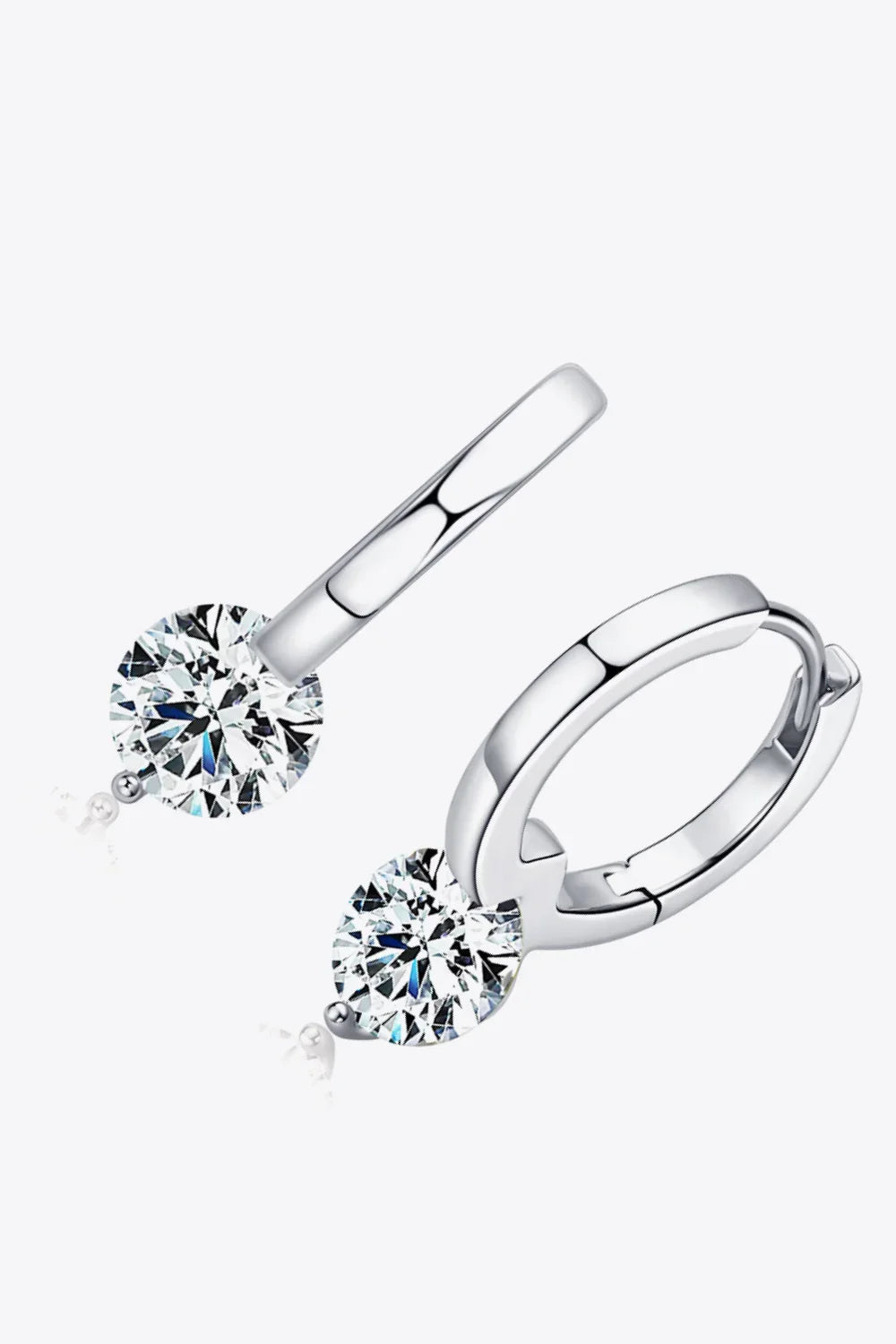 2 Carat Moissanite Sterling Silver Drop Earrings - Southern Shores Clothing