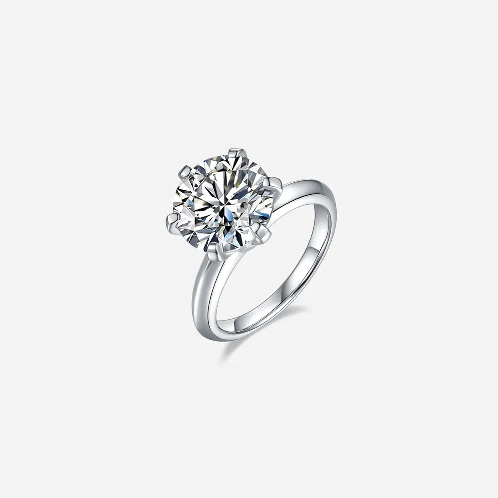 Southern Shores Platinum-Plated 5 Carat Moissanite Sterling Silver Ring