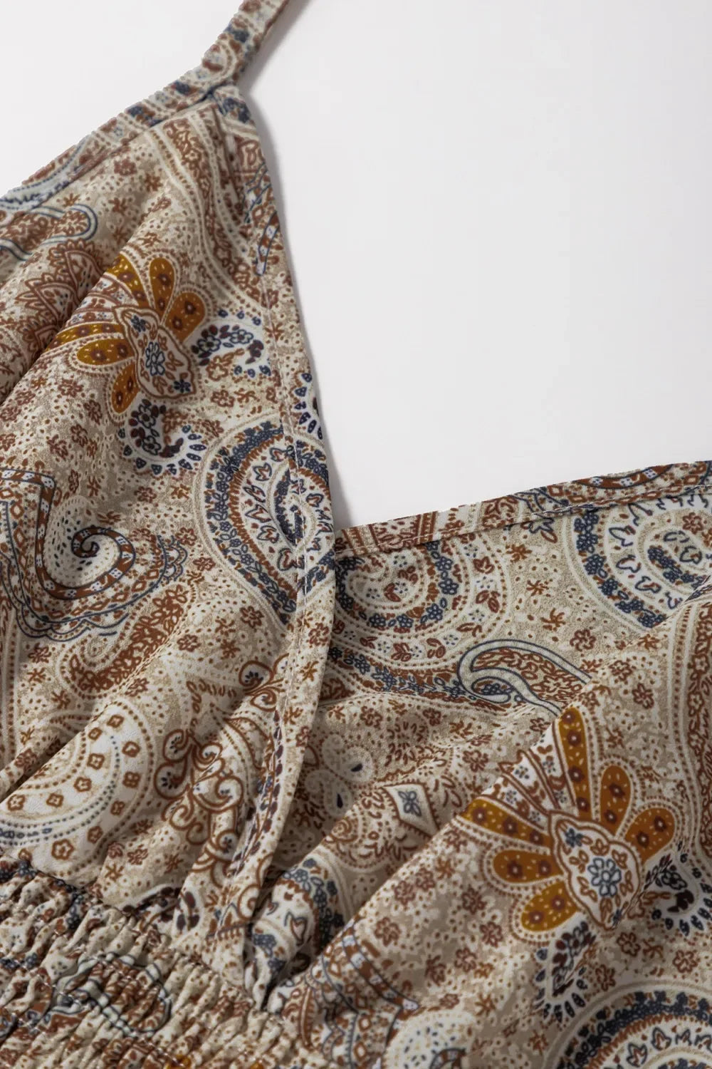 Paisley Print Smocked Babydoll Cami Top Sleeveless Lightweight - Southern Shores Clothing