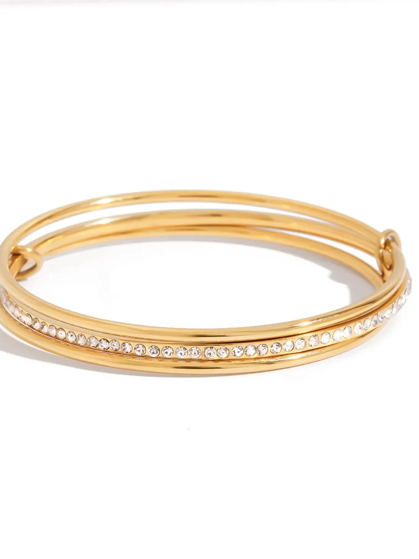18K Gold-Plated Crossover Zircon Bracelet - Southern Shores Clothing
