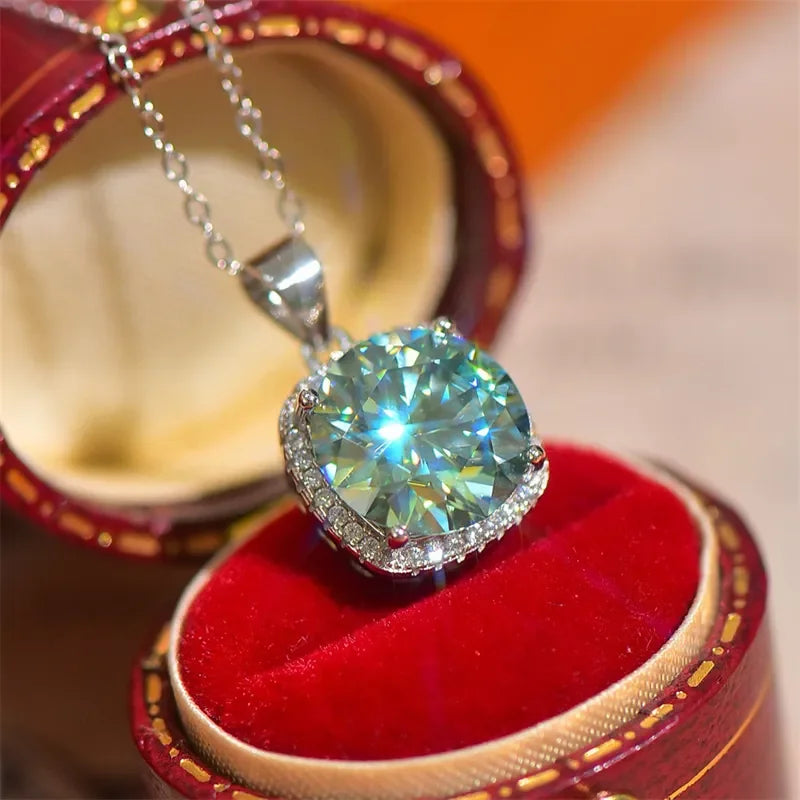 5 Carat Moissanite Sterling Silver Pendant Necklace - Southern Shores Clothing