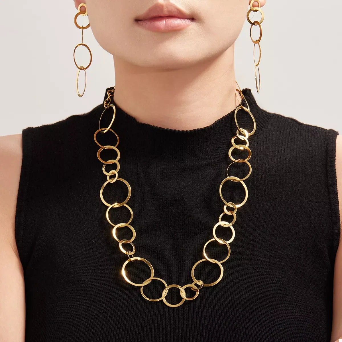 18K Gold-Plated Chain Link Statement Necklace - Southern Shores Clothing
