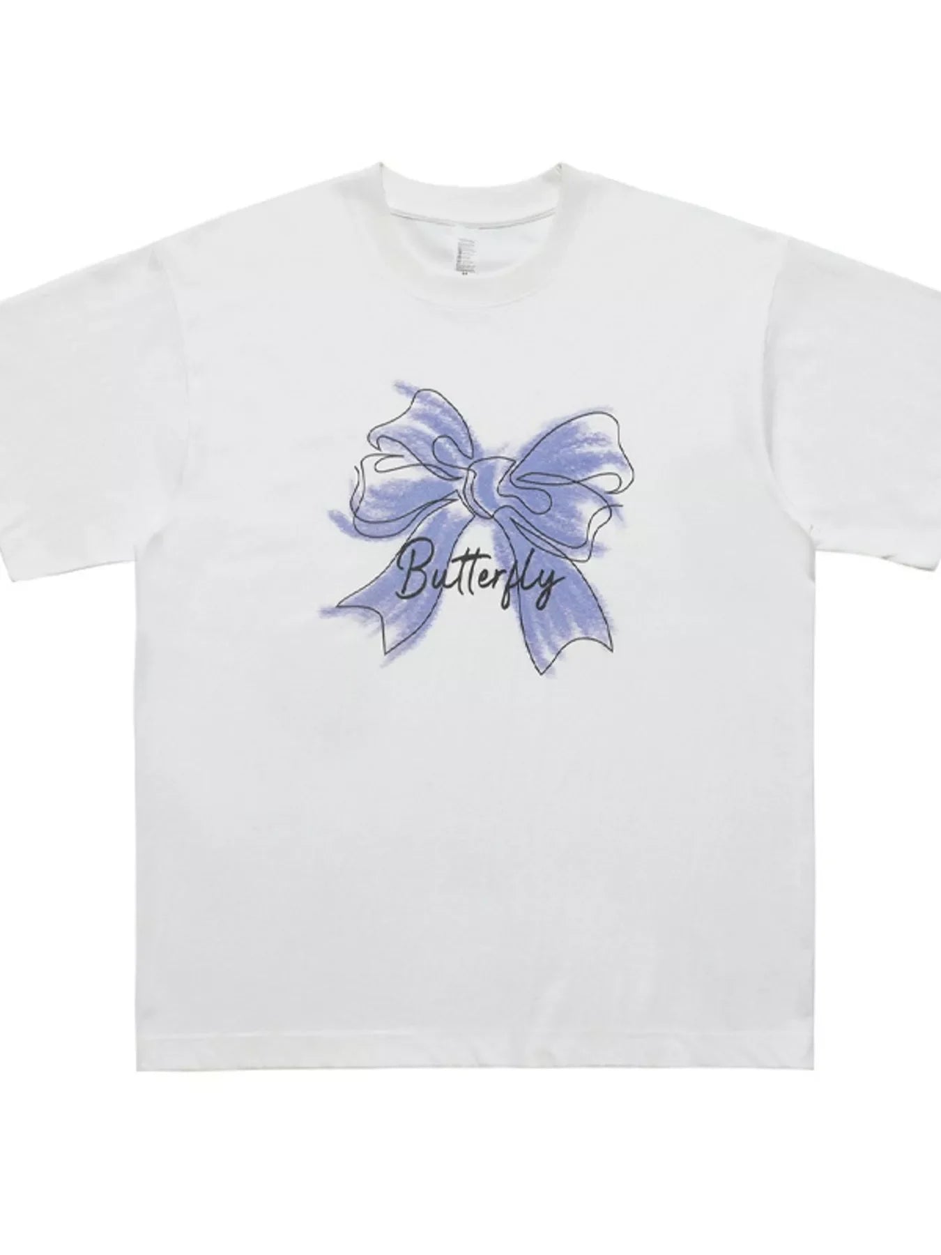 Butterfly Round Neck Short Sleeve T Shirt - Southern Shores Clothing