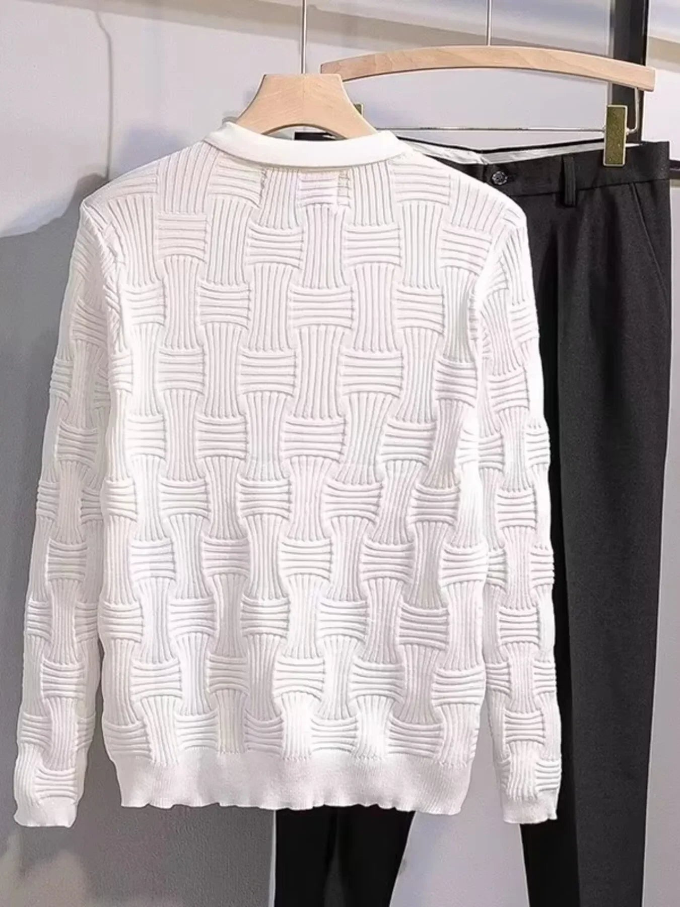 Plus Size Textured Knit Polo Shirt Casual Style - Southern Shores Clothing