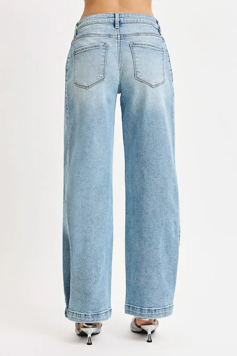 Mid Rise Wide Barrel Transferable Leg Denim Jeans - Southern Shores Clothing