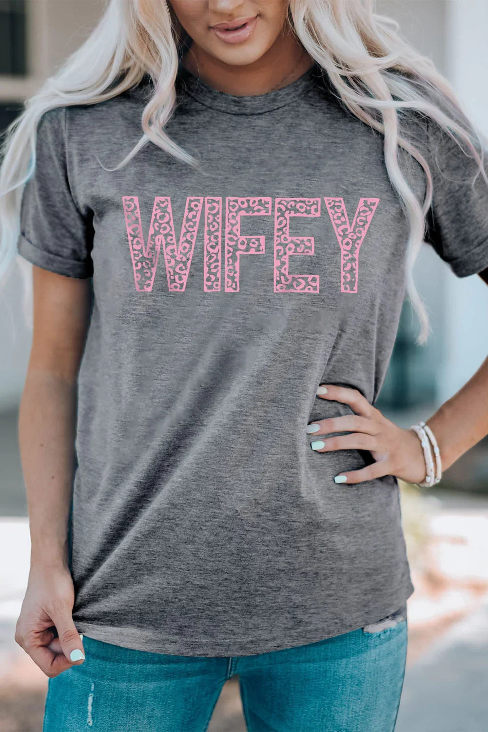 Leopard Print Graphic Short Sleeve Tee With Stretch - Southern Shores Clothing