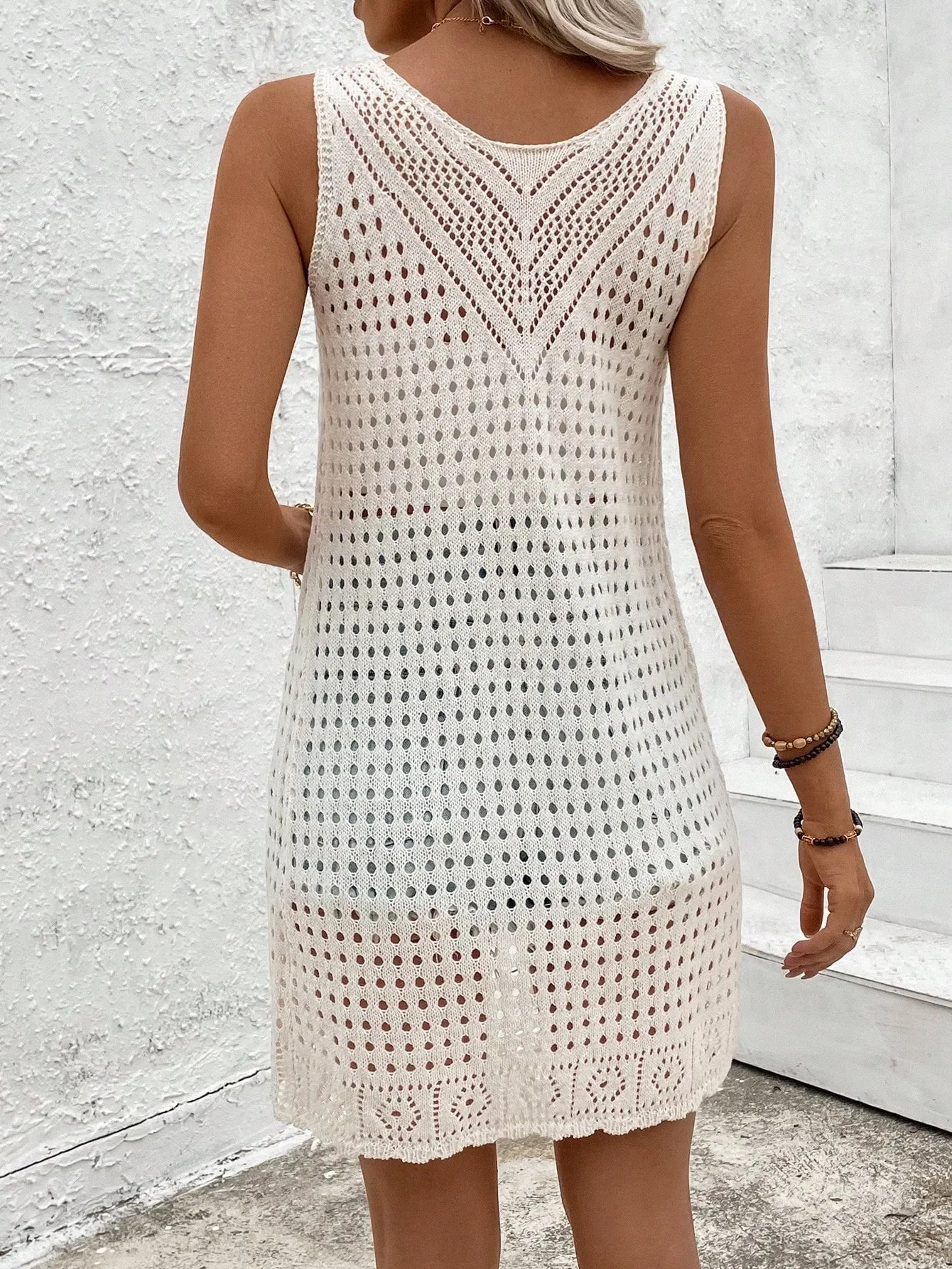 Front Tie Crochet Sleeveless Longline Cardigan - Southern Shores Clothing