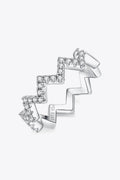Moissanite Wavy Band Ring In Sterling Silver - Southern Shores Clothing