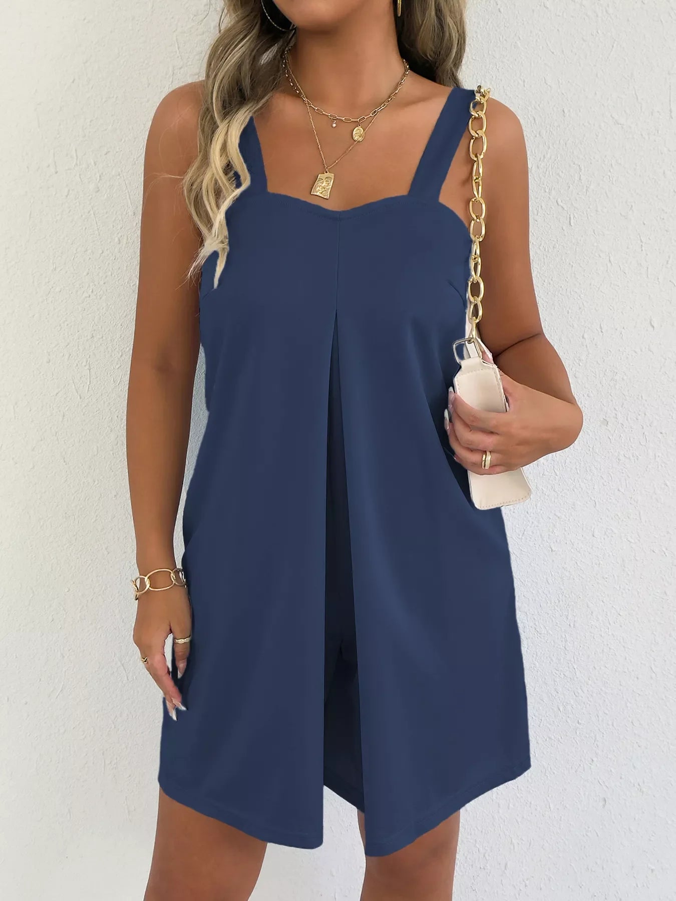 Sleeveless Romper With Side Pockets Versatile - Southern Shores Clothing