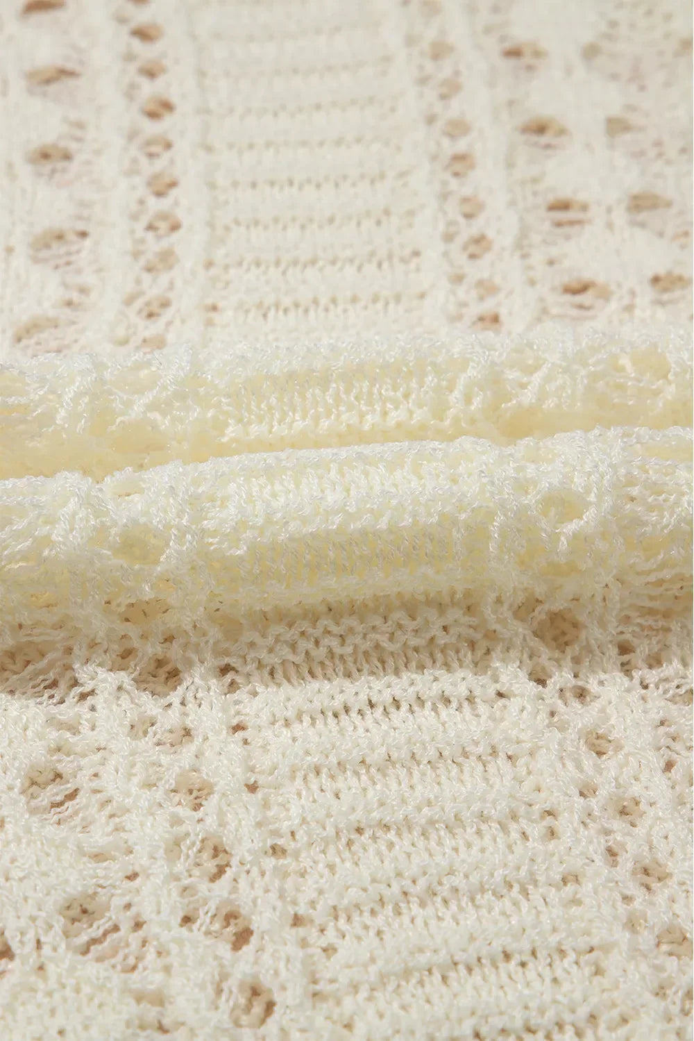 Hollow Out Drop Shoulder Sweater With Open Knit - Southern Shores Clothing