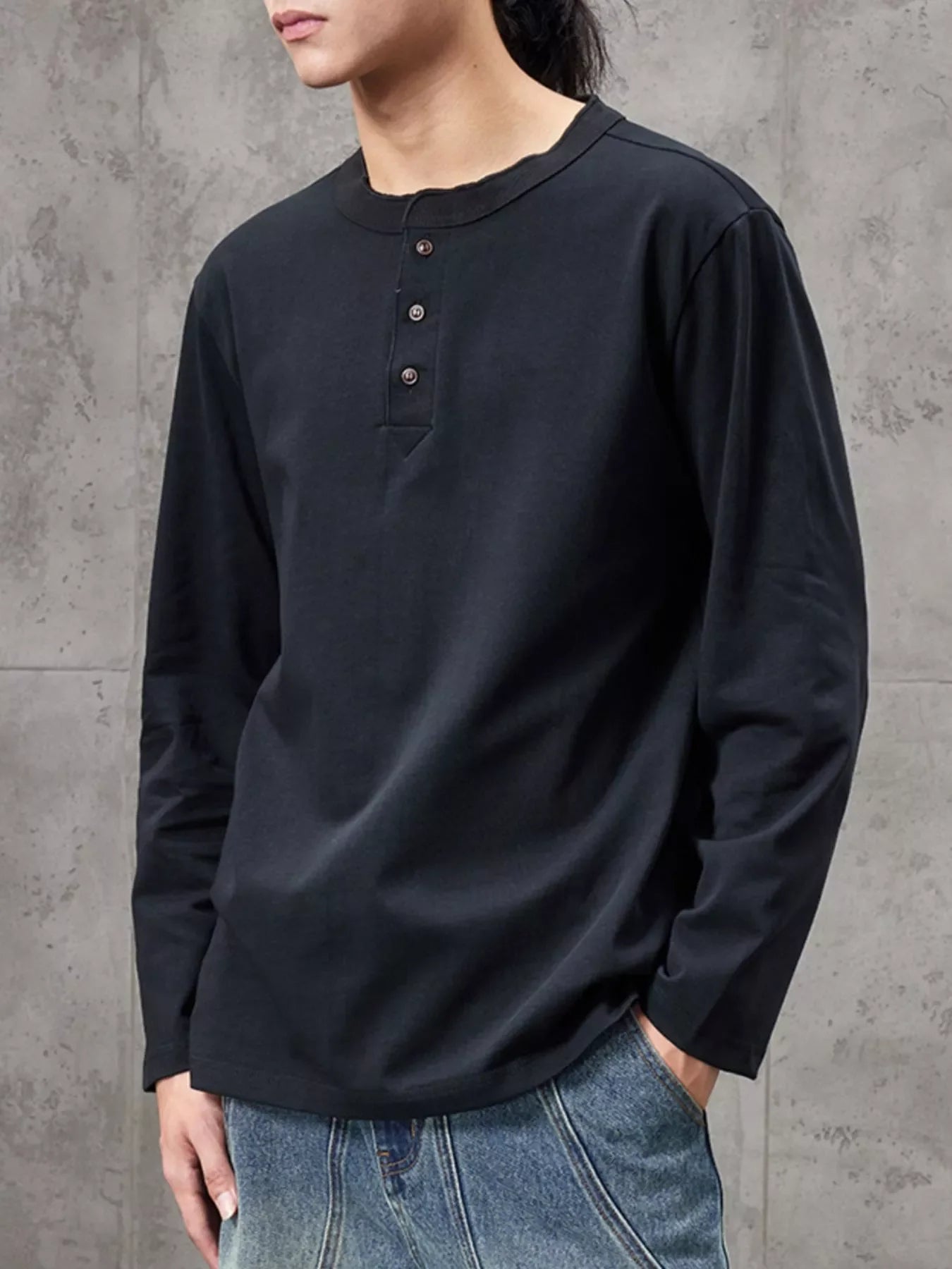 Plus Size Henley Long Sleeve Tee Casual Wear - Southern Shores Clothing