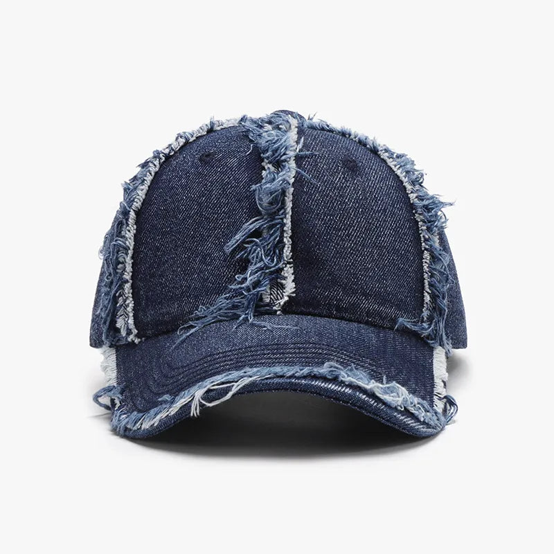 Raw Hem Cotton Baseball Cap One Size Classic