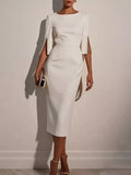 Slim-Fit Bayside Midi Dress With Beaded Slit - Southern Shores Clothing