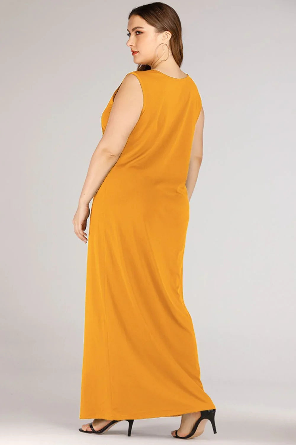 Plus Size Scoop Neck Maxi Tank Dress Beachwear - Southern Shores Clothing