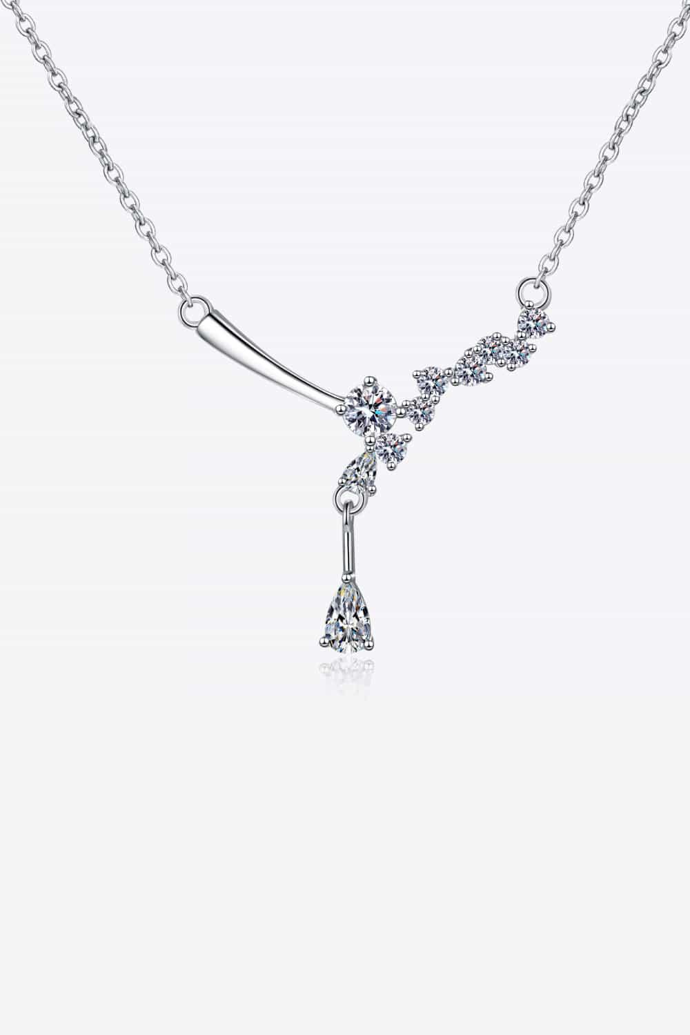 1 Carat Moissanite Necklace Rhodium Plated Sterling Silver - Southern Shores Clothing