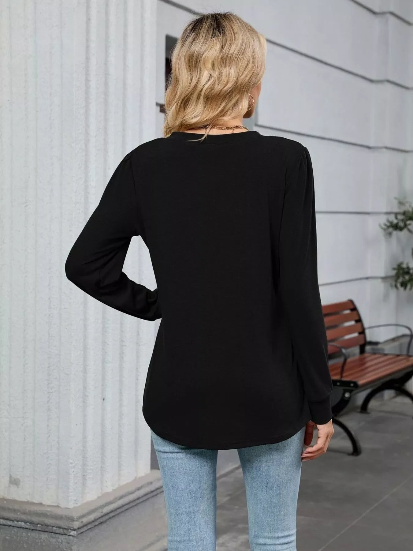 V-Neck Long Sleeve Relaxed Fit T-Shirt - Southern Shores Clothing