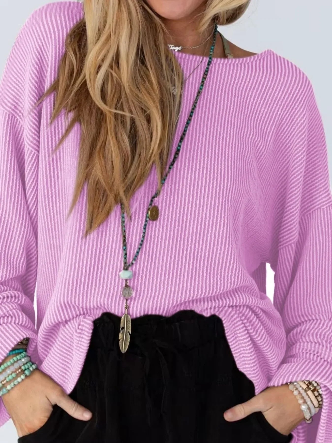 Cutout Back Long Sleeve T-Shirt - Southern Shores Clothing