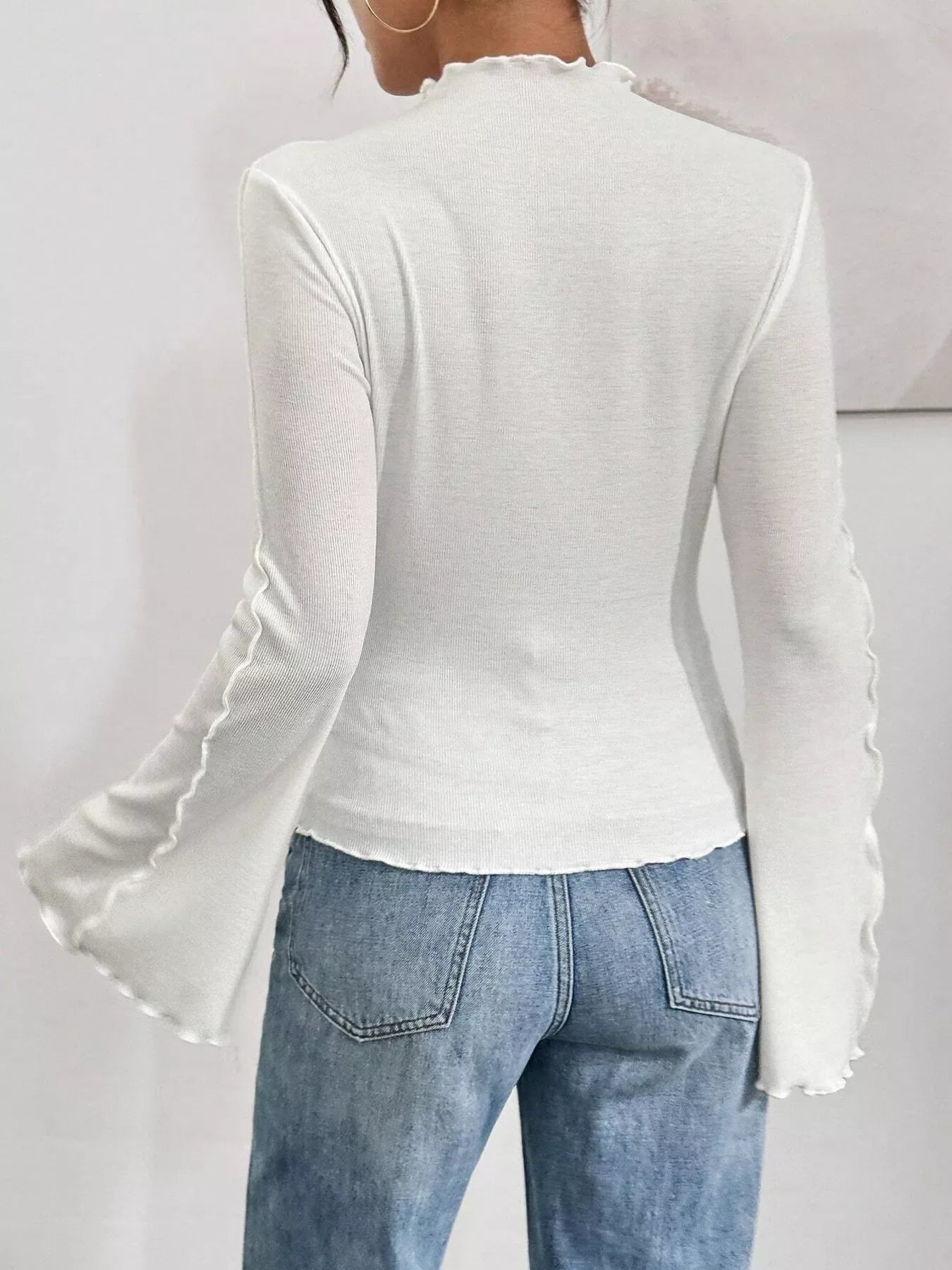 Lettuce Edge Flare Sleeve Top - Southern Shores Clothing