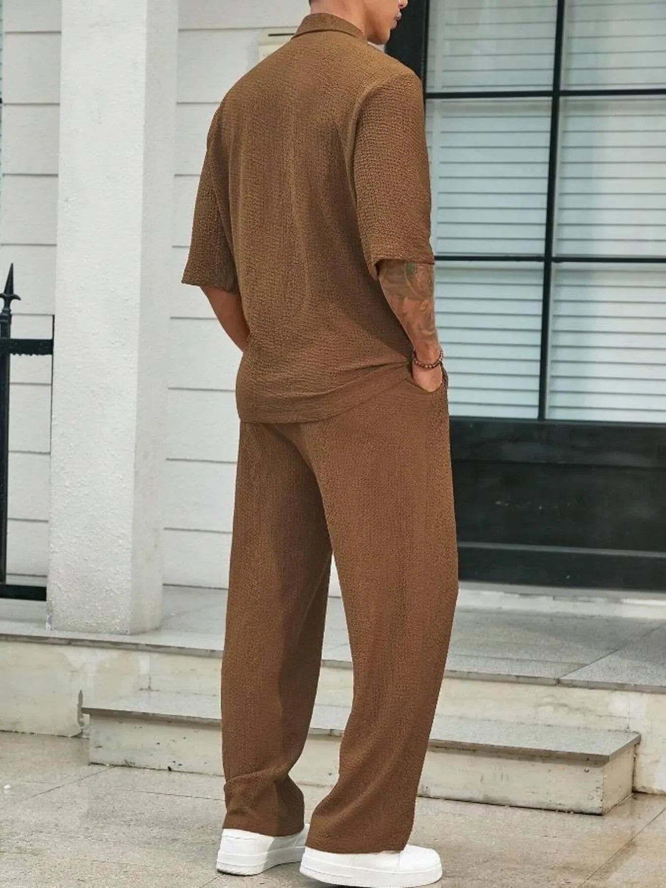 Men's Plus Size Half Sleeve Top and Pants Set - Southern Shores Clothing