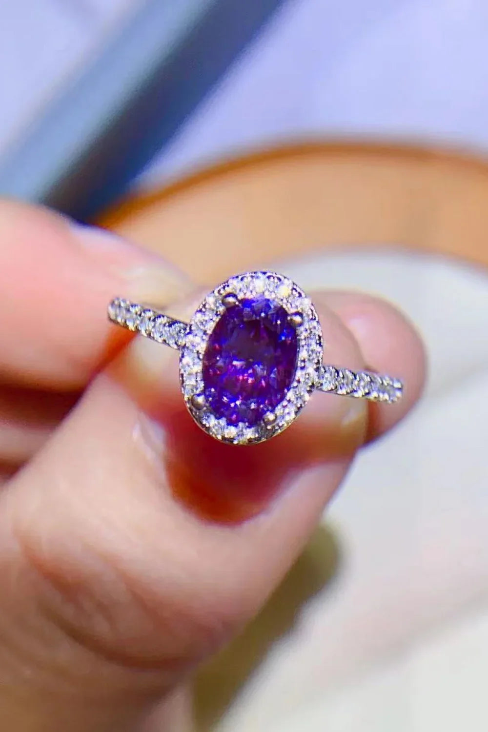 Sterling Silver 1 Carat Purple Moissanite Ring - Southern Shores Clothing