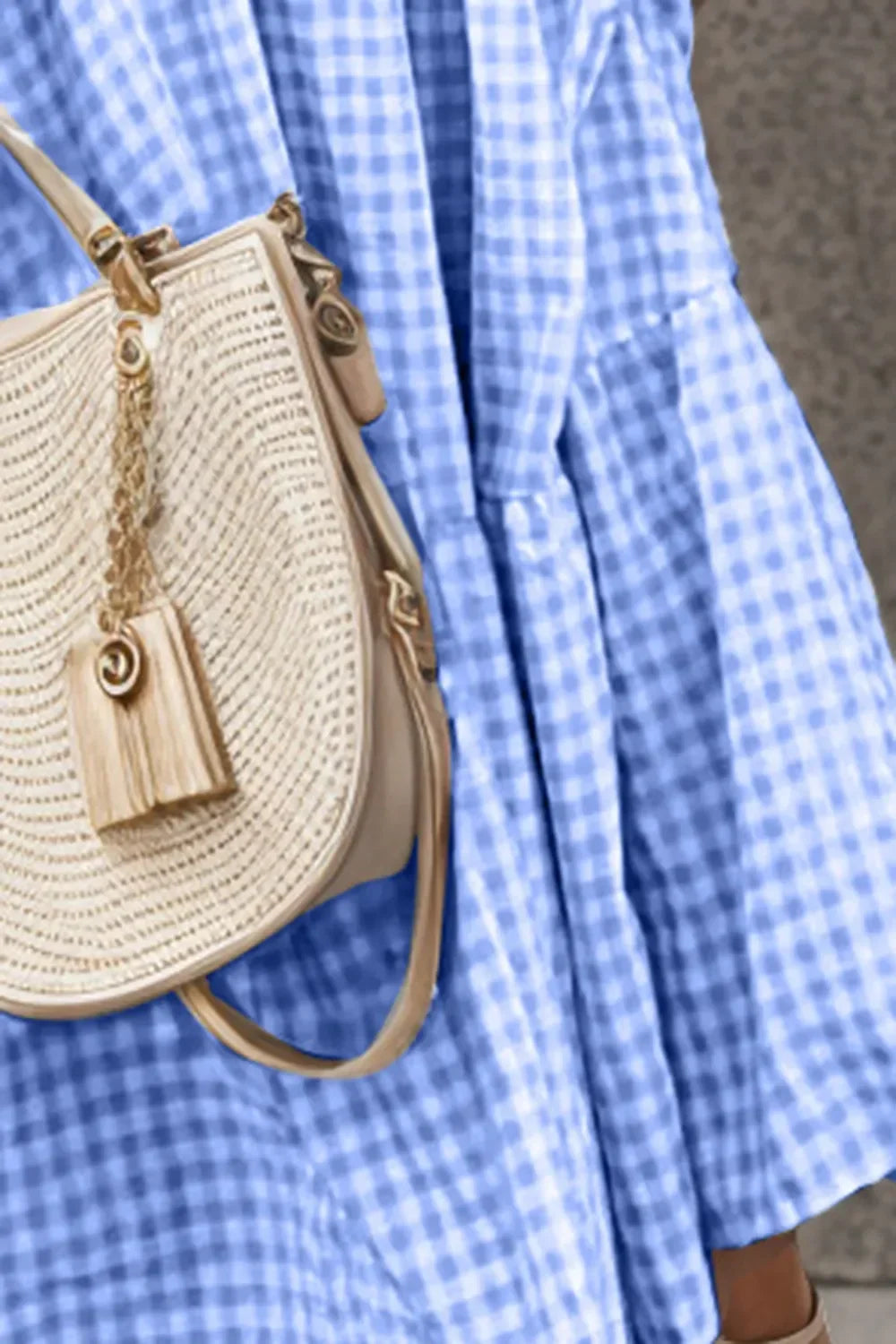 Smocked Ruffled Plaid Maxi Dress With Ruffle Hem - Southern Shores Clothing